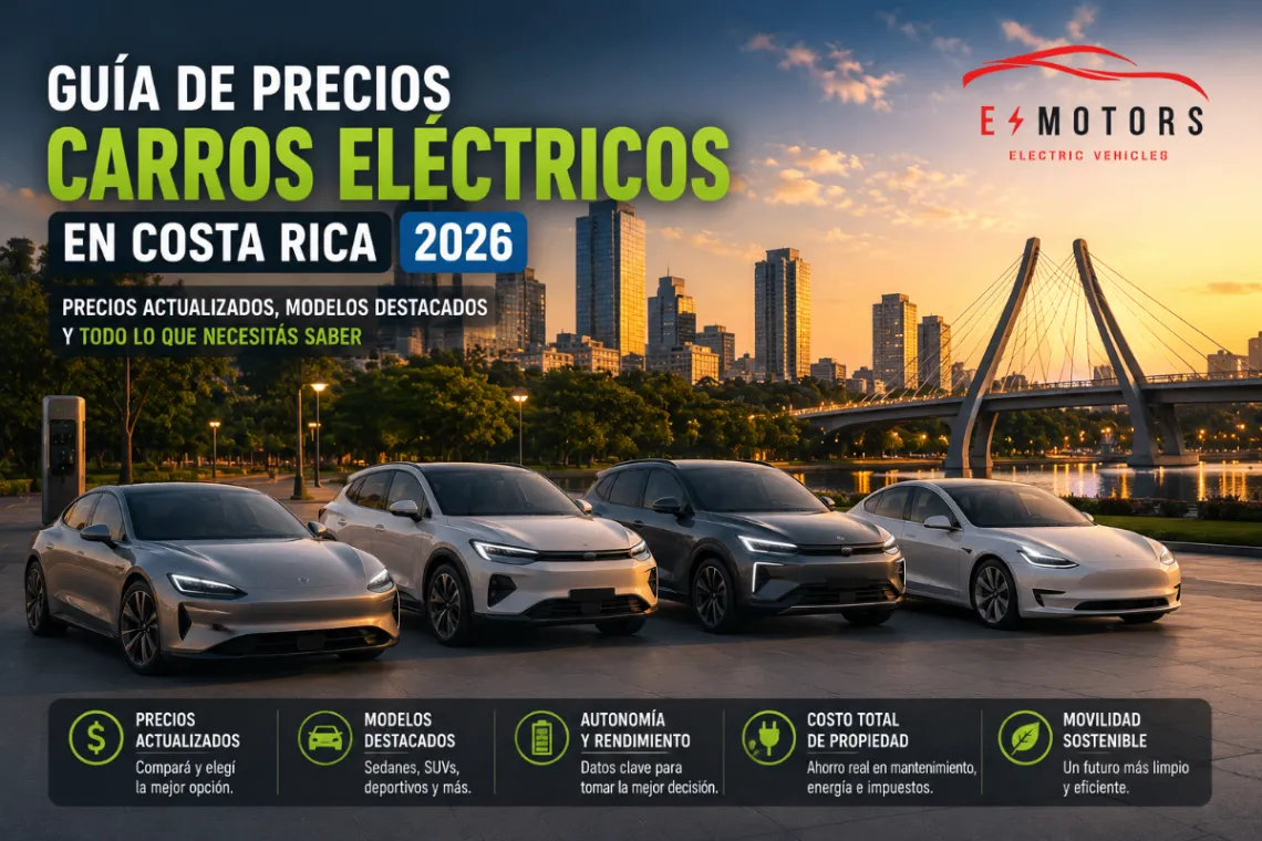 Guía de precios de carros eléctricos en Costa Rica (2026)